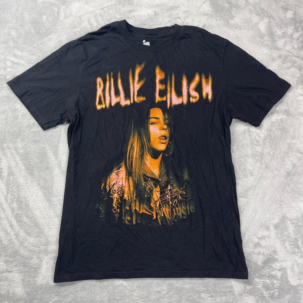 Billie Eilish T-Shirt Unisex Medium Black Graphic Logo Short Sleeve Crewneck Tee